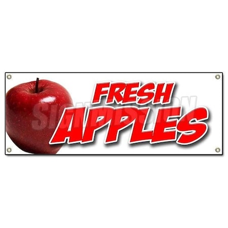 Signmission FRESH APPLES BANNER SIGN apple fruit produce farmers market orchard farm B-Fresh Apples
